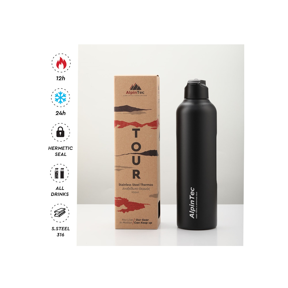 AlpinPro Tour Θερμός Ανοξείδωτος με Καλαμάκι 950ml