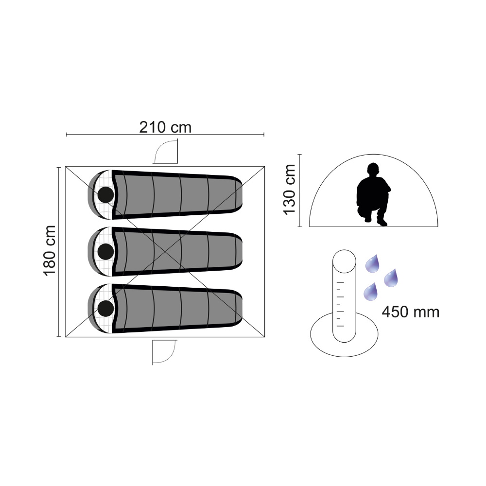 Maori Nova 3 Καλοκαιρινή Σκηνή Camping, 3 Ατόμων