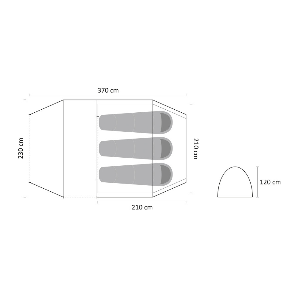 Grasshoppers Air 300 Σκηνή Camping Τούνελ, 3 Ατόμων