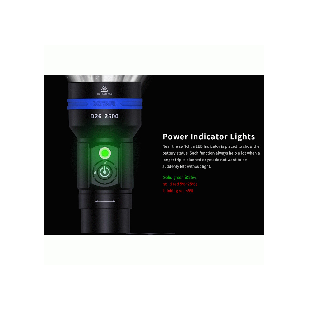 Xtar D26 Long Φακός Κατάδυσης, 2500 lumens 