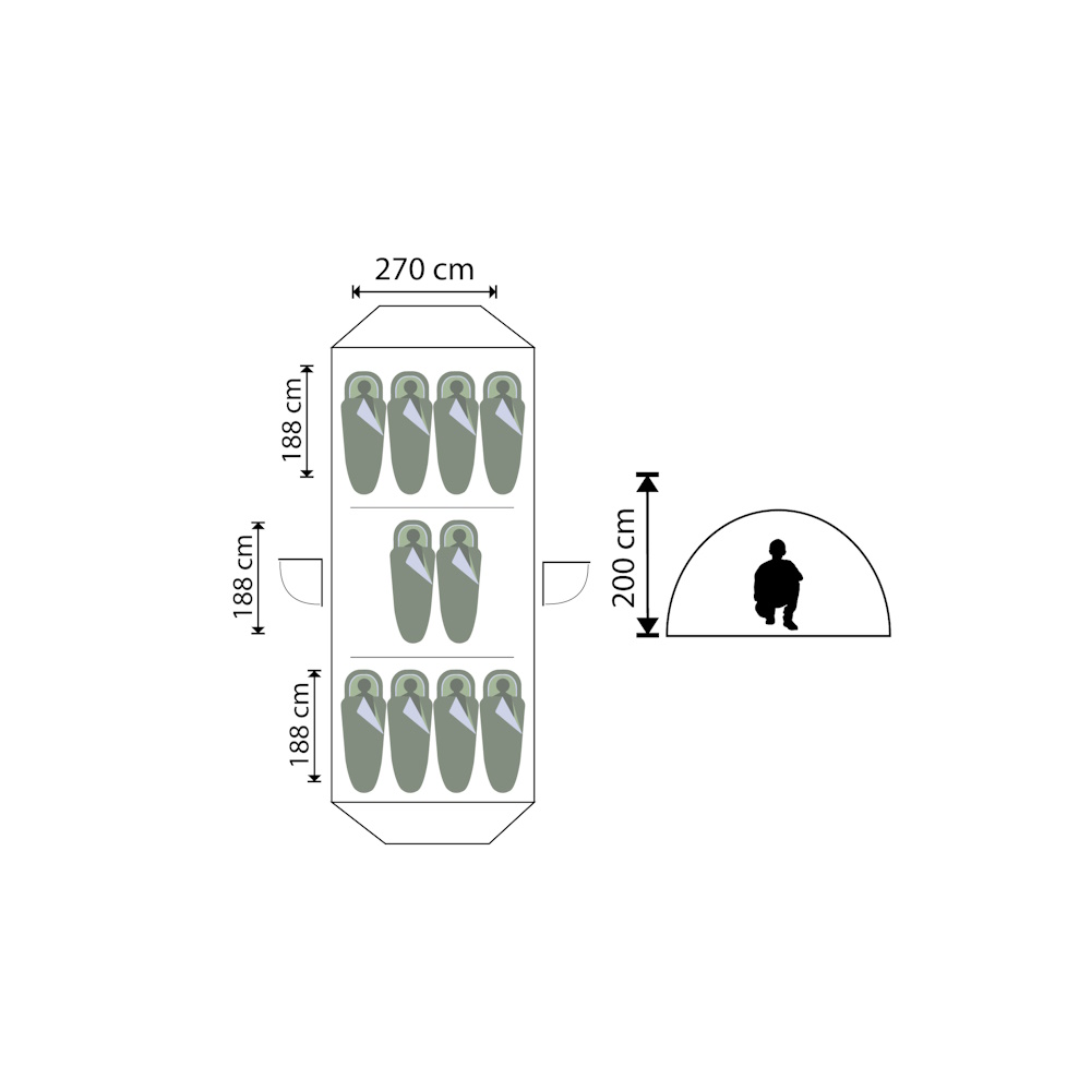 Bigfour Imperial Σκηνή Camping με Διπλό Πανί, 8+ 2 Ατόμων